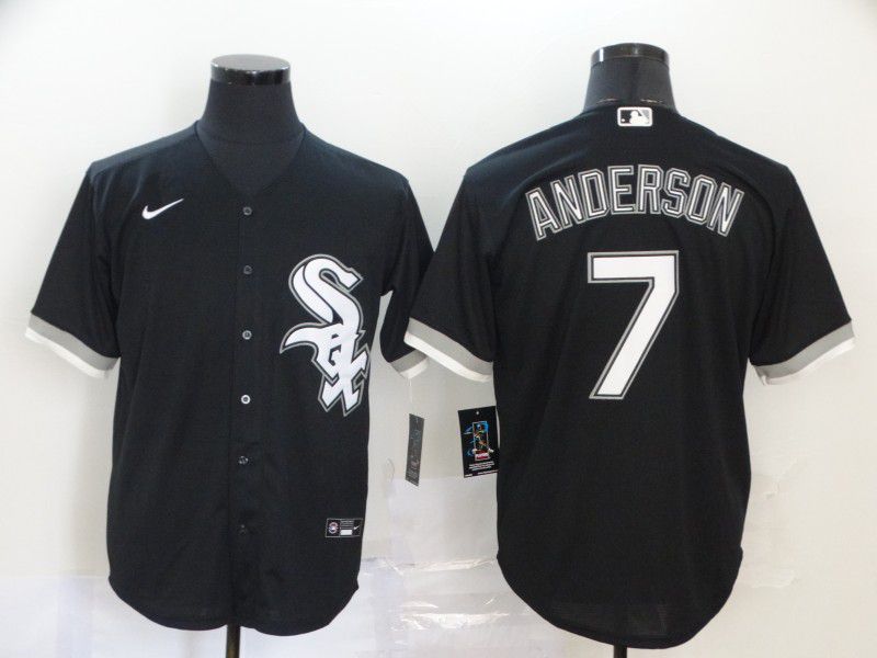 Men Chicago White Sox 7 Anderson Black Game Nike MLB Jerseys